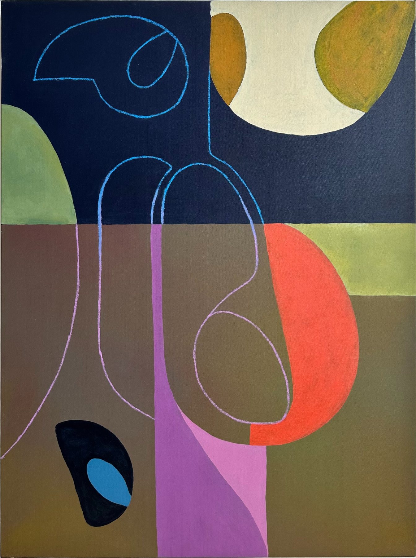 Well, Now We Have to Talk — Acrylic on canvas · 30 × 40 in — Jyotsna Ambarukhana