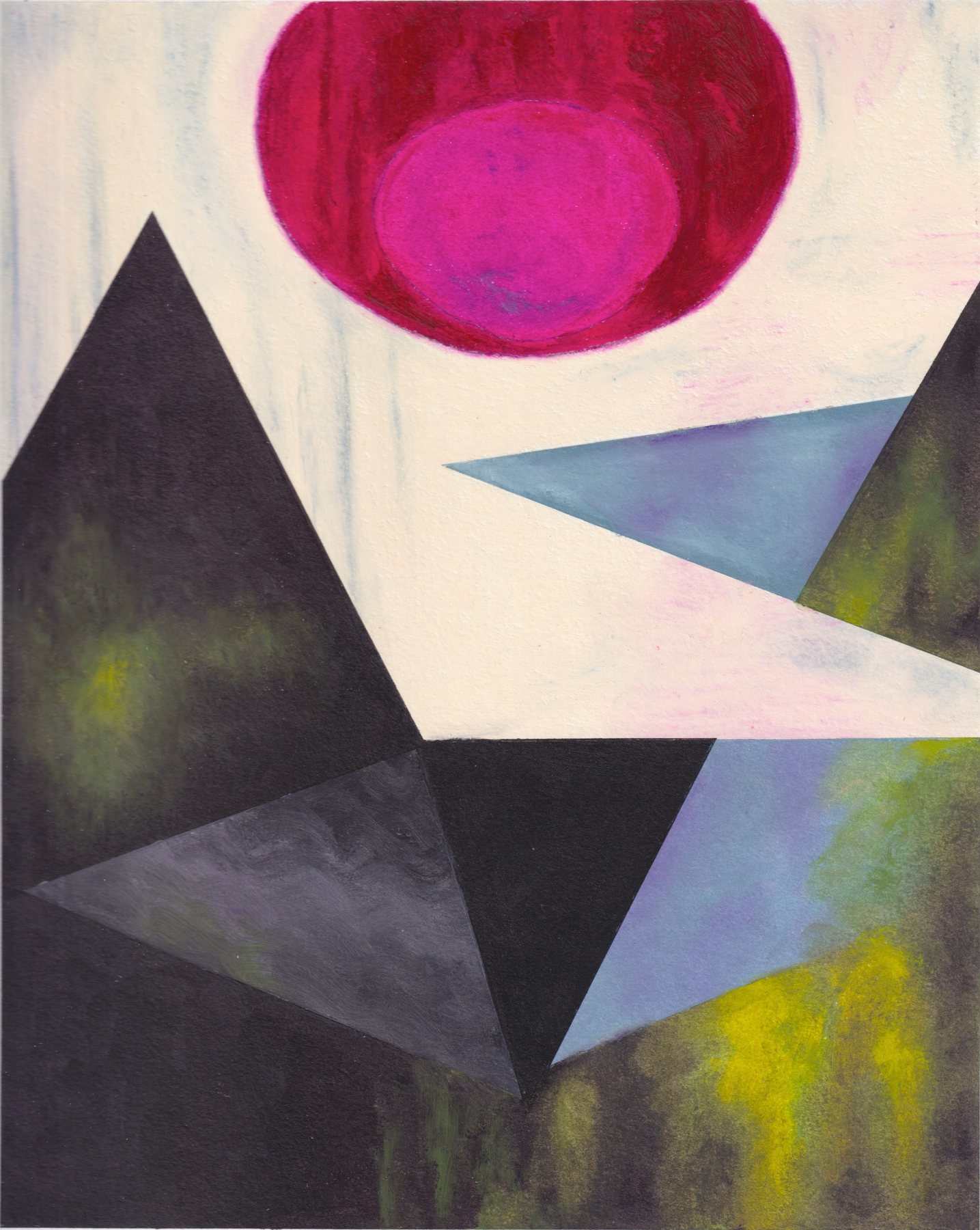 In Pursuit Of Elsewhere — 2023 · Oil pastels on paper · 8 × 10 in — Jyotsna Ambarukhana