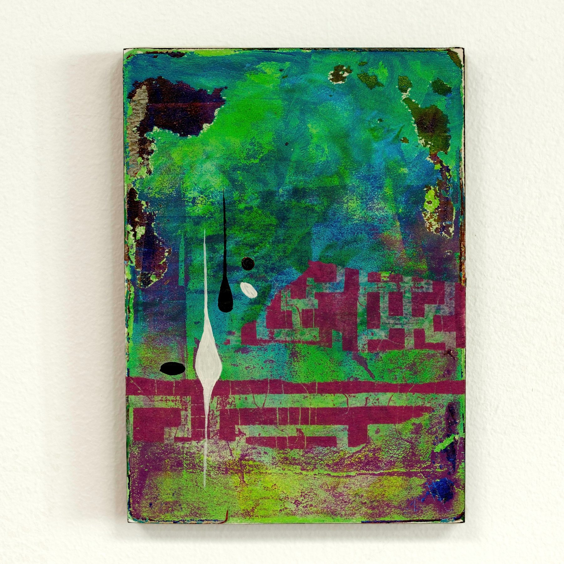 A-992406201 — Acrylic and paper on wood · 5 × 7 in — Jyotsna Ambarukhana