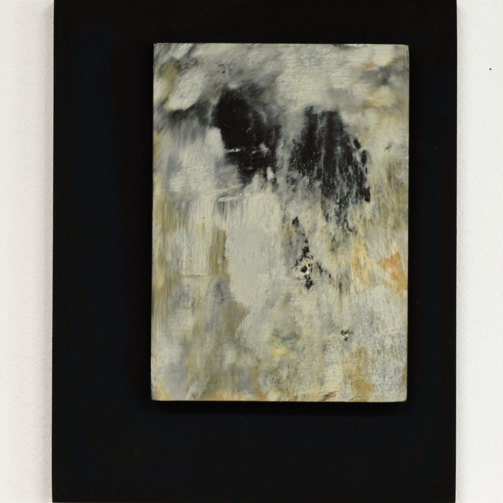 The Weight Of Distance — Acrylic and paper on cradled wood panel · 8 × 10 in — Jyotsna Ambarukhana