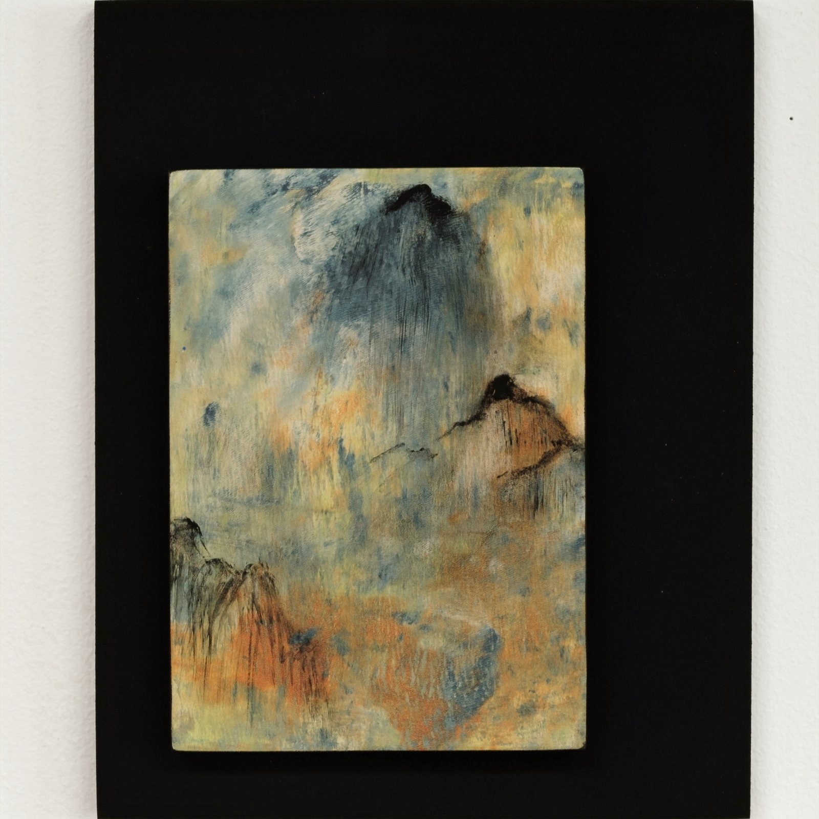 Distant Shores Within — Acrylic and paper on cradled wood panel · 8 × 10 in — Jyotsna Ambarukhana