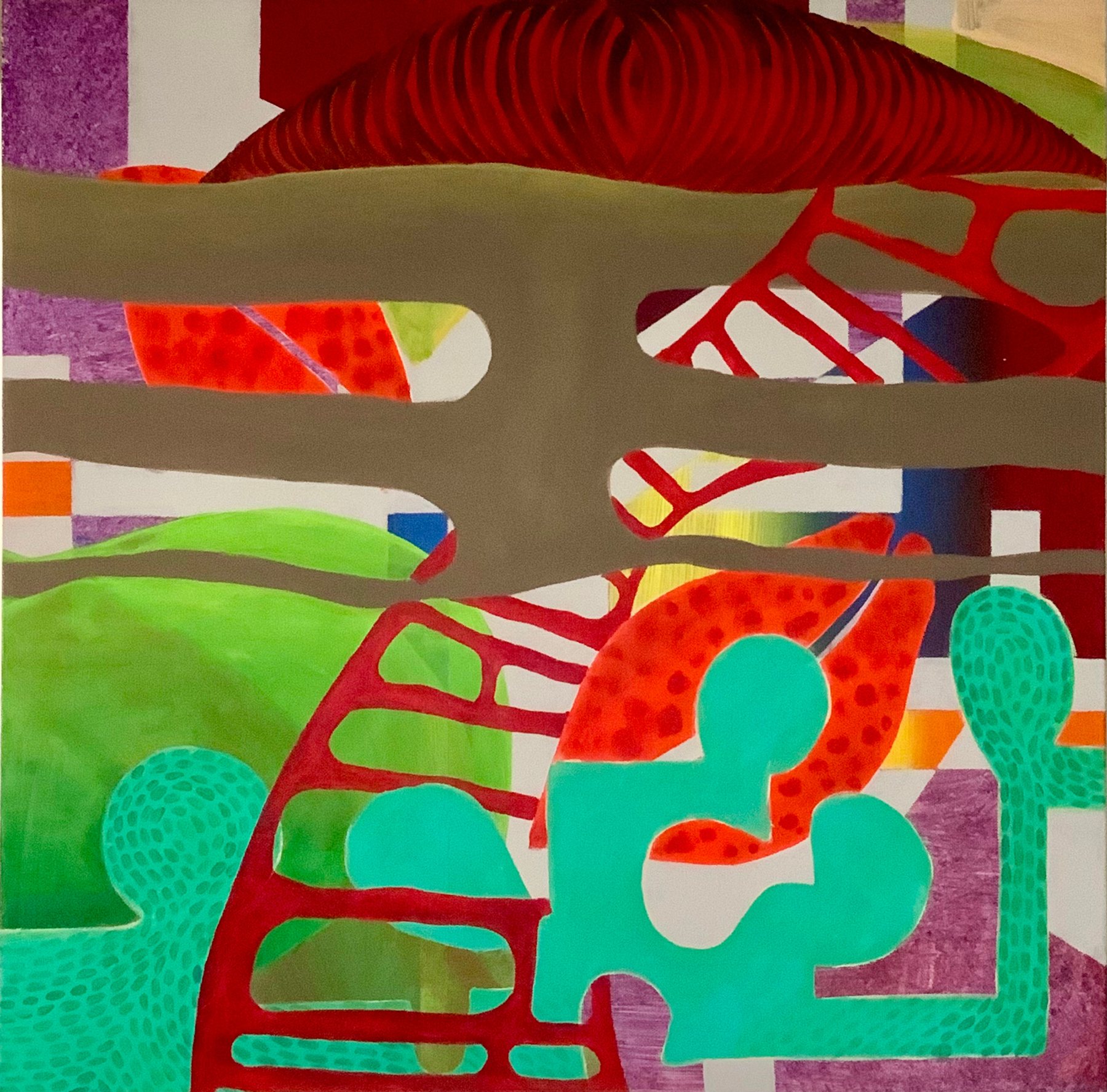 Intertwined — 2021 · Acrylic on canvas · 20 × 20 in — Jyotsna Ambarukhana