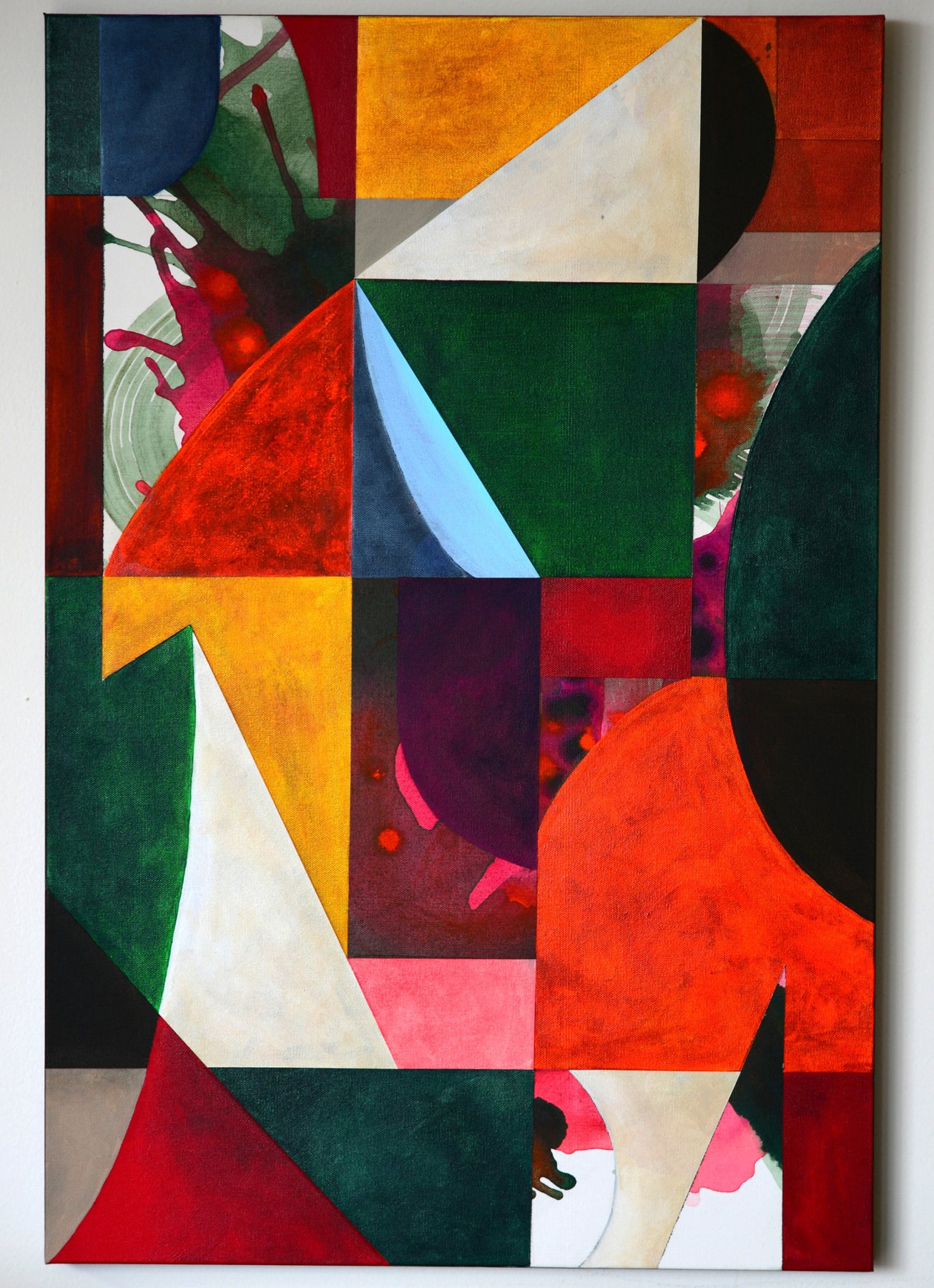Watermelon Tourmaline — 2023 · Acrylic on canvas · 24 × 36 in — Jyotsna Ambarukhana