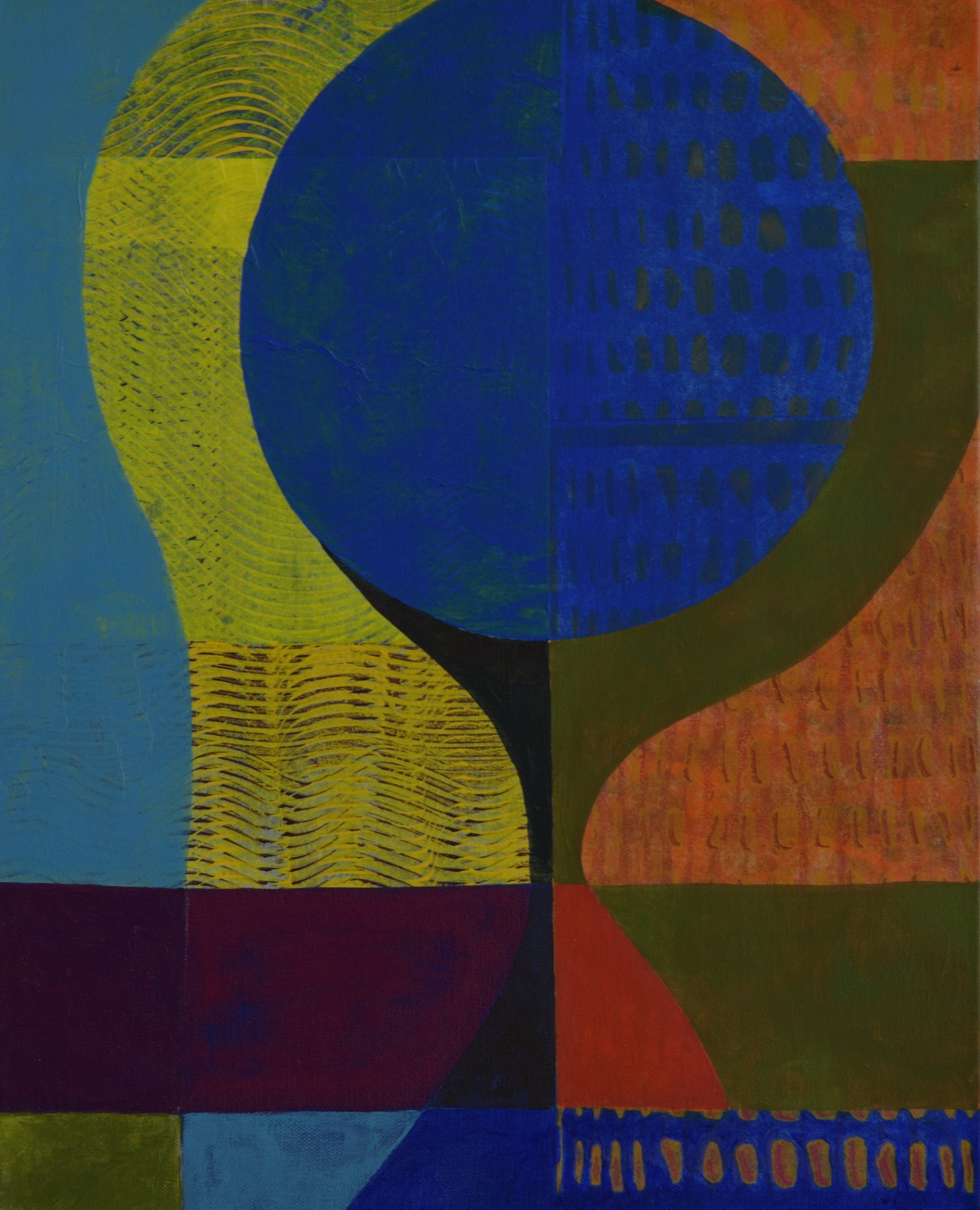 Not My First Rodeo — Acrylic and paper collage on canvas · 16 × 20 in — Jyotsna Ambarukhana