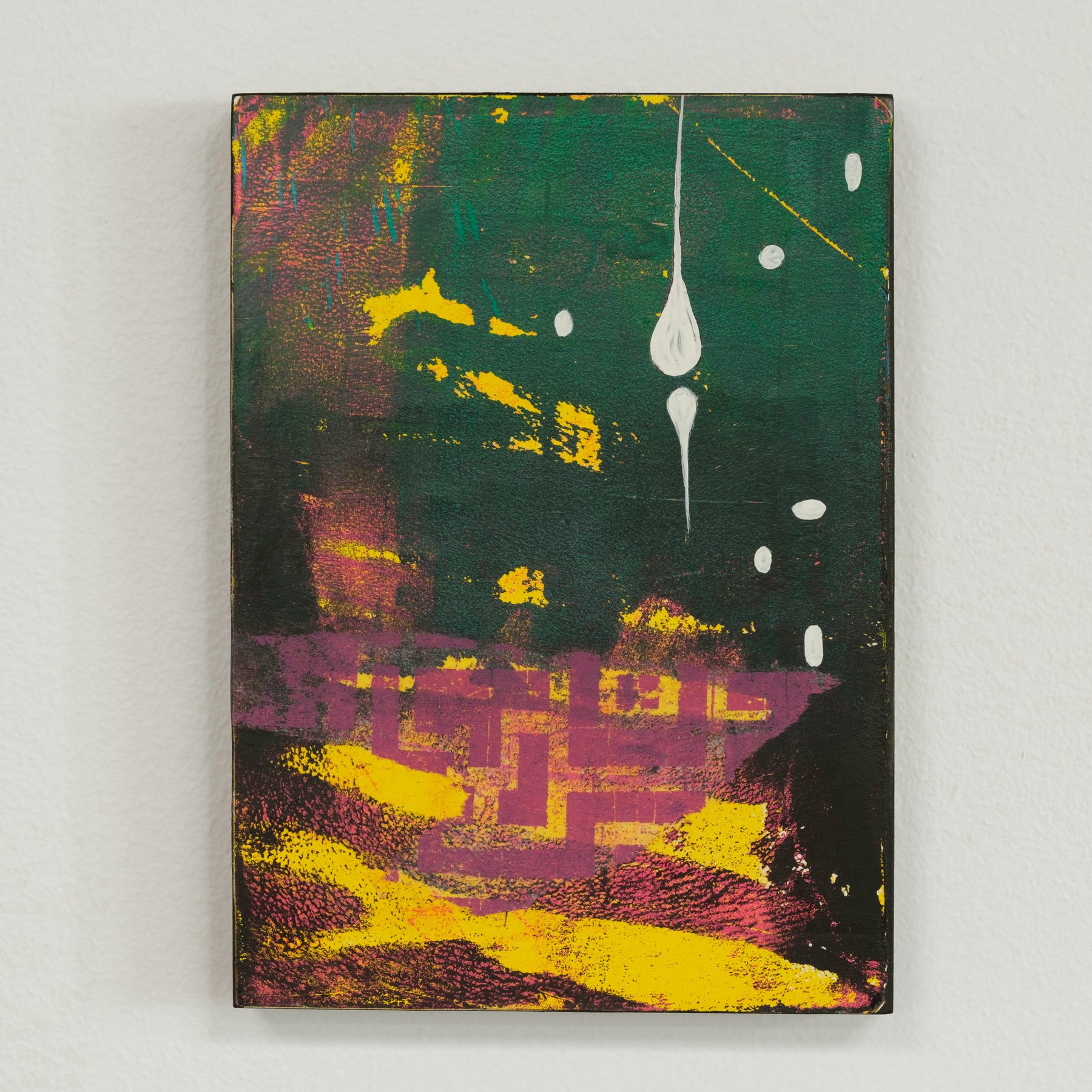 A-999767786 — Acrylic and paper on wood · 5 × 7 in — Jyotsna Ambarukhana